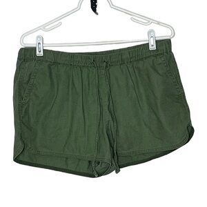 J Crew Factory Linen Blend Green Shorts Sz Med